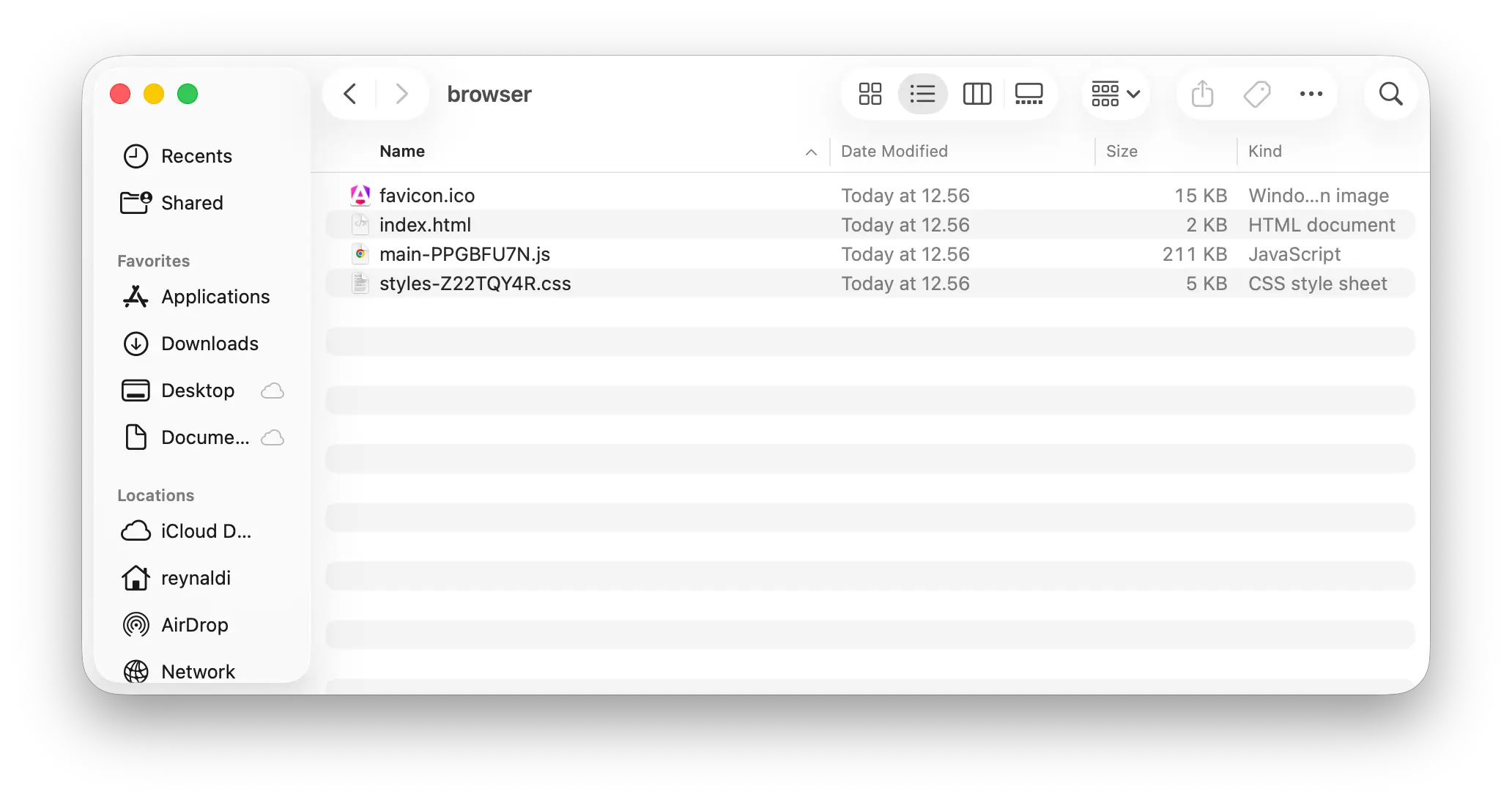Angular static output folder