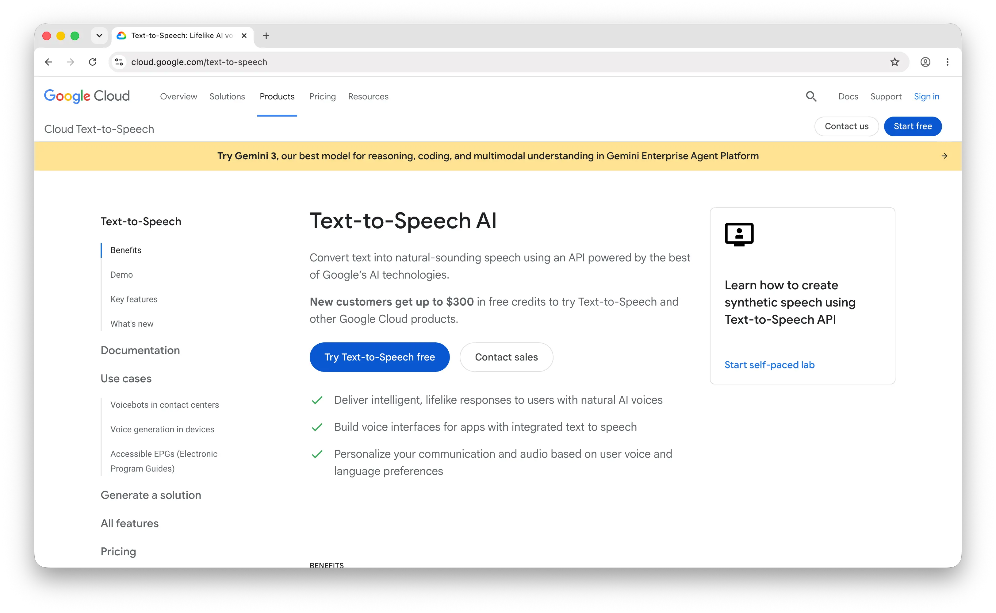 Google Cloud Text-to-Speech