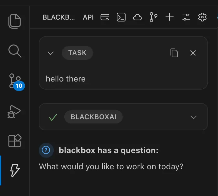 BLACKBOX AI chat powered by Puter AI model