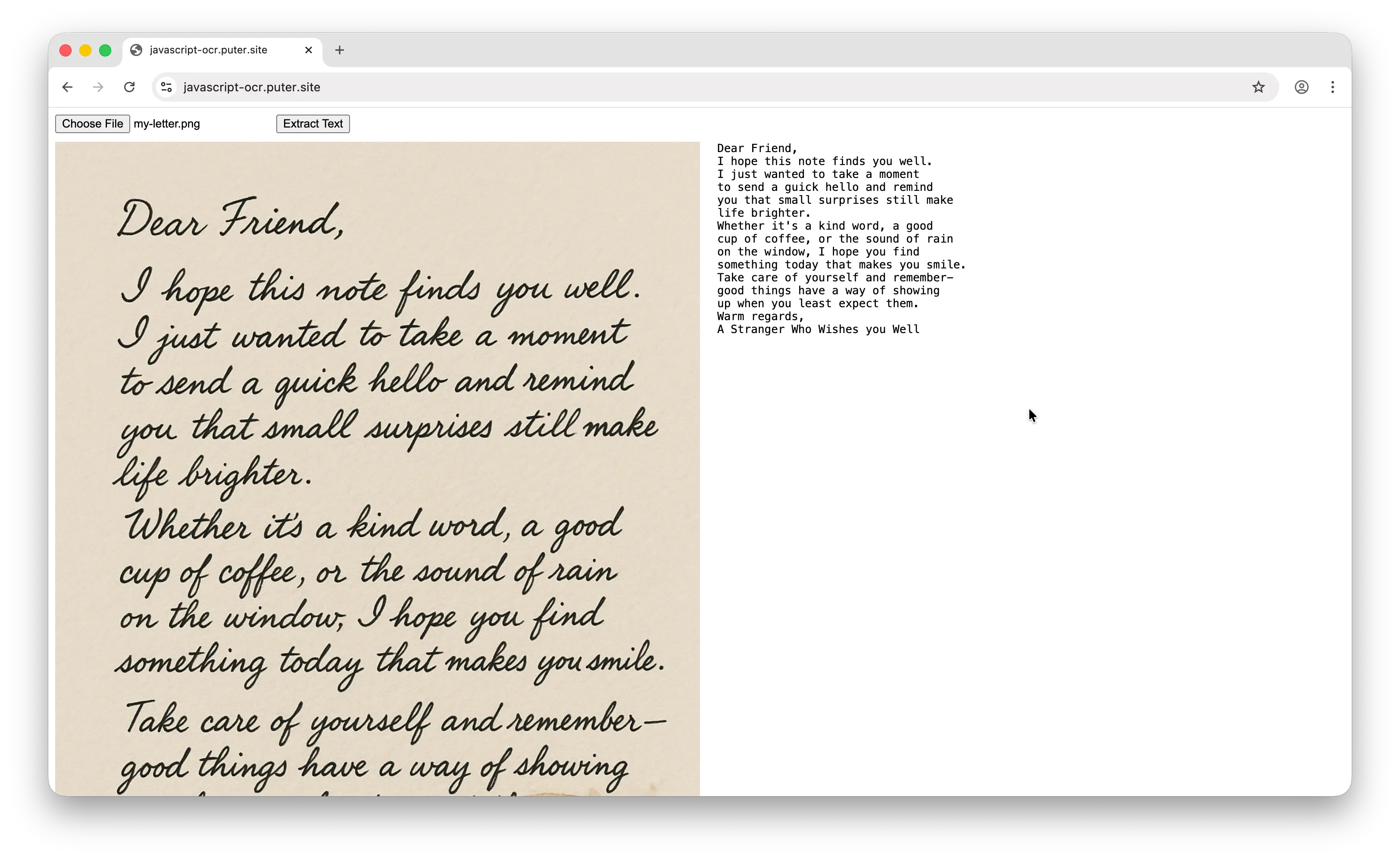 JavaScript OCR Demo