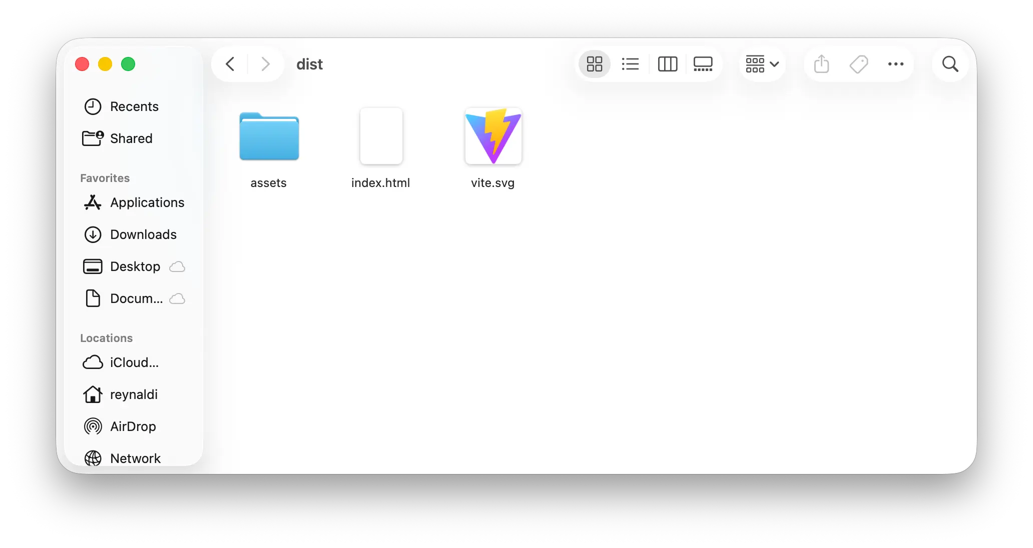 React static output folder
