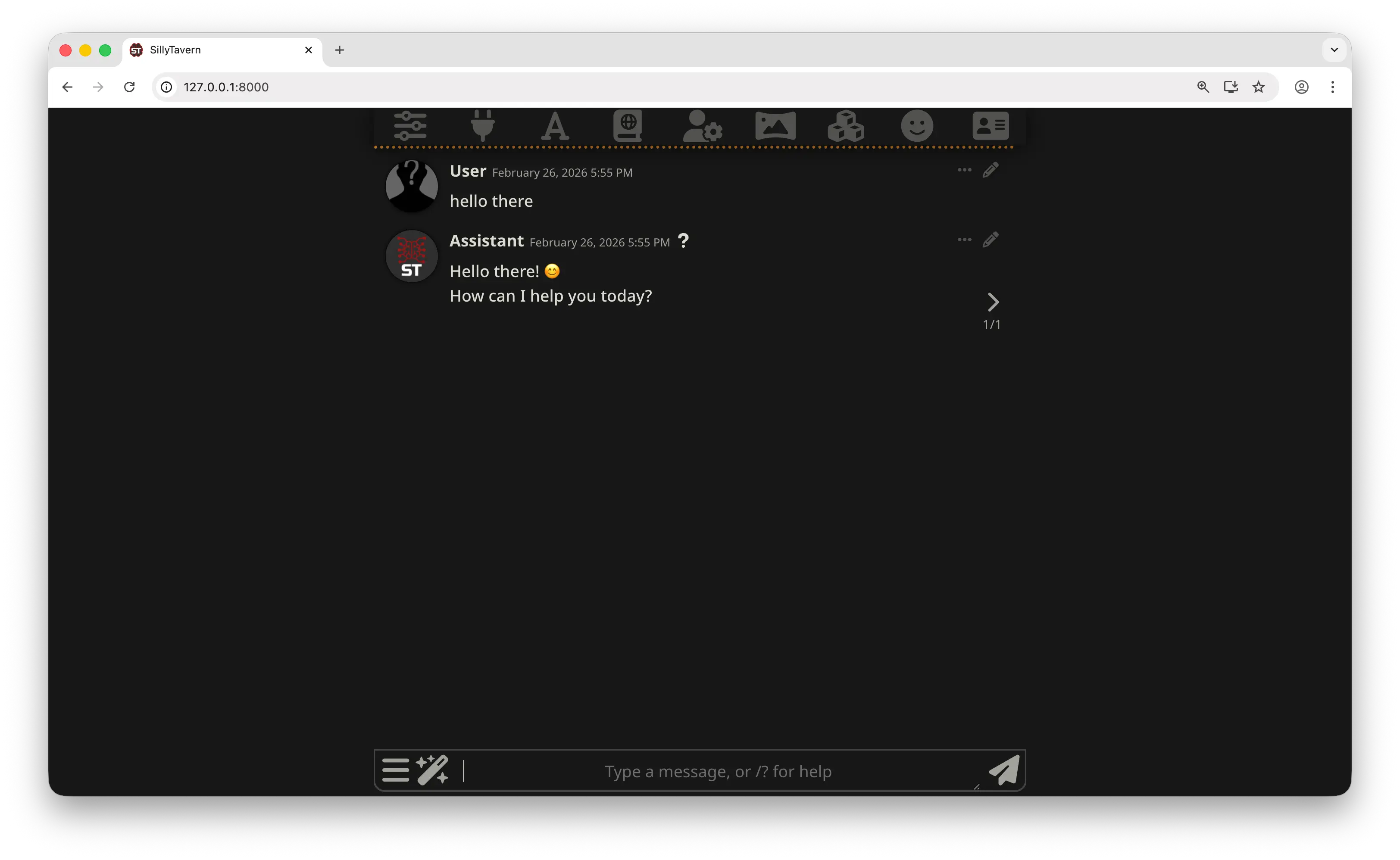 SillyTavern chat working with Puter AI model