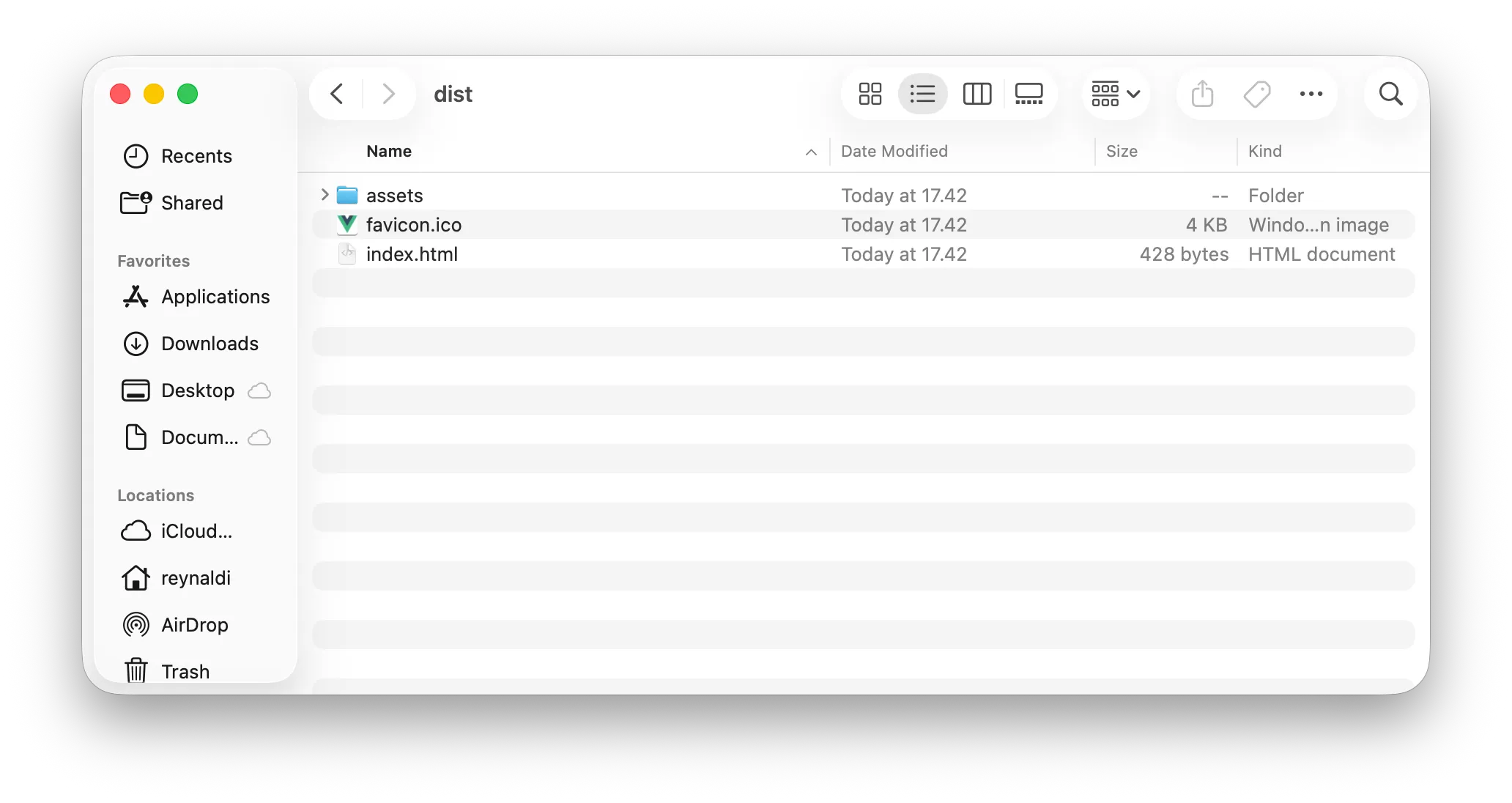 Vue.js static output folder