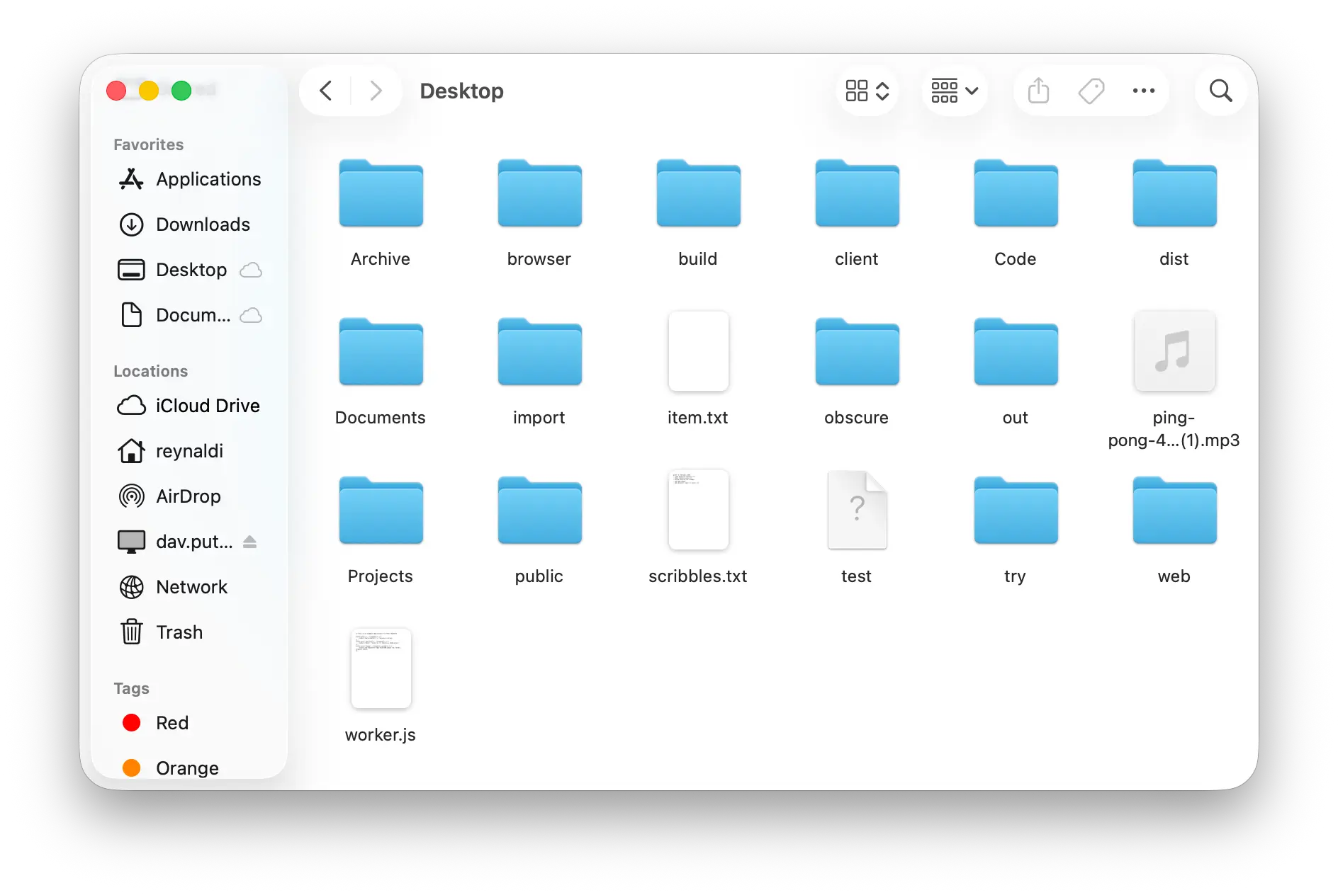 The same folder accessible via WebDAV