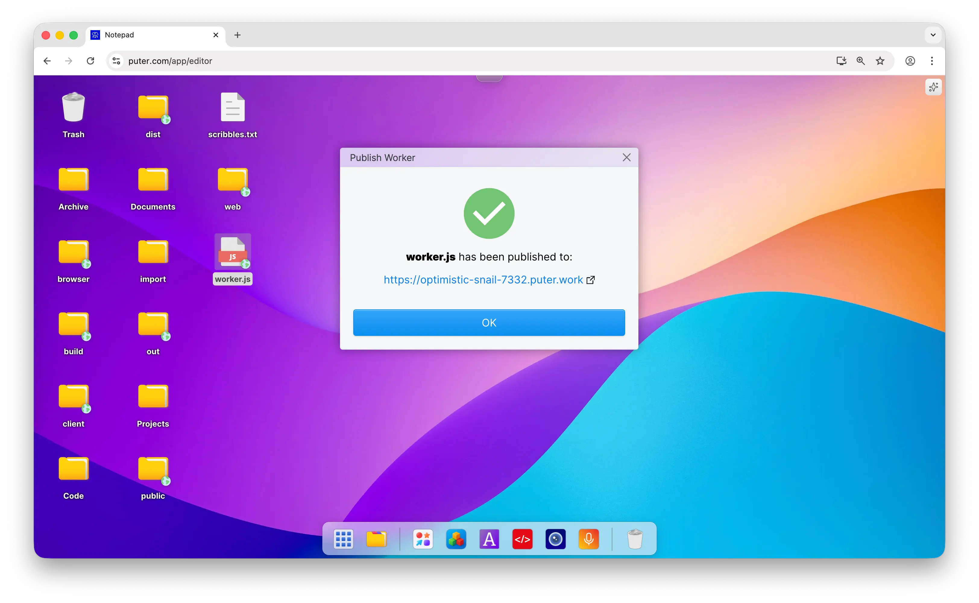 Published Serverless Workers
